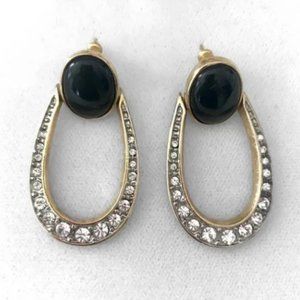 Vintage Fifth Avenue Collection - Black Onyx Sparkly Earrings